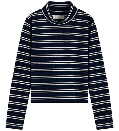 Tommy Hilfiger Bluse - Rib - Dark Blue Stripe