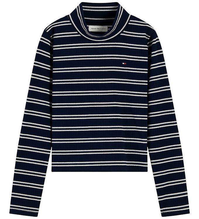 Tommy Hilfiger Bluse - Rib - Dark Blue Stripe