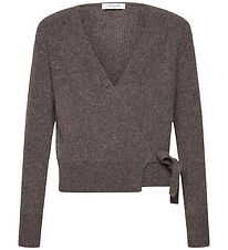 Rosemunde Cardigan - Strik - RkTinker - Wrap - Brown/Grey Melang