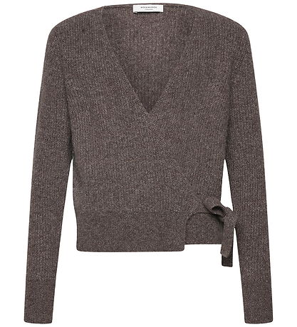 Rosemunde Cardigan - Strik - RkTinker - Wrap - Brown/Grey Melang