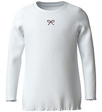 Name It Bluse - NkfVemma - Glitter - Bright White/Bow Embroidery