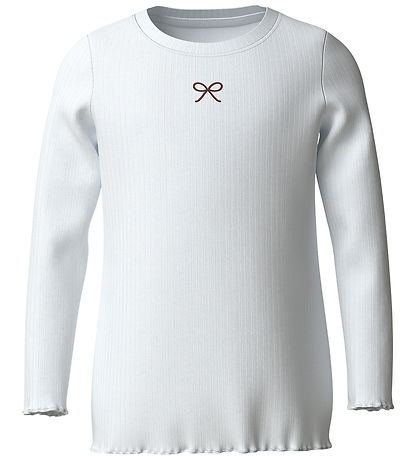 Name It Bluse - NkfVemma - Glitter - Bright White/Bow Embroidery