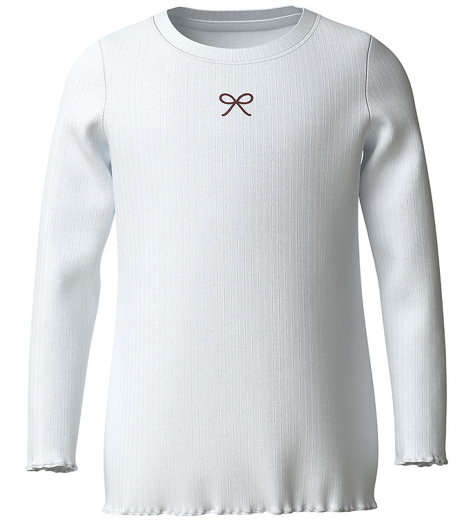 Name It Bluse - NkfVemma - Glitter - Bright White/Bow Embroidery