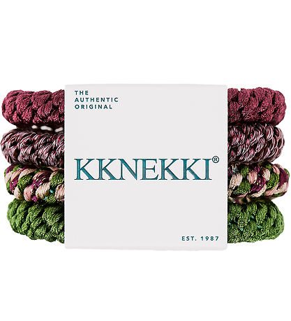 Kknekki Elastikker - 4-pak - Grøn/Bordeaux