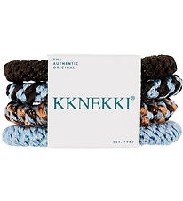 Kknekki Hårelastikker - 4-pak - Blå/Brun Glitter