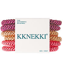 Kknekki Hårelastikker - Slim - 6-pak - Pink/Lilla Glitter