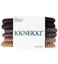 Kknekki Hårelastikker - Slim - 6-pak - Brun