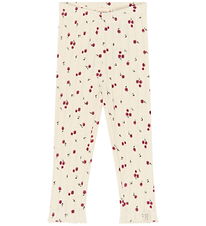 Petit Piao Leggings - PpGracie Pointelle - Eggnog Rosehip Aop