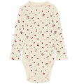 Petit Piao Body l/æ - PpGracie Pointelle - Eggnog Rosehip Aop