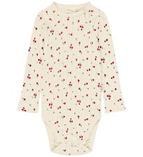 Petit Piao Bodysuit l/s - PpGracie Pointelle - Eggnog Rosehip Ao
