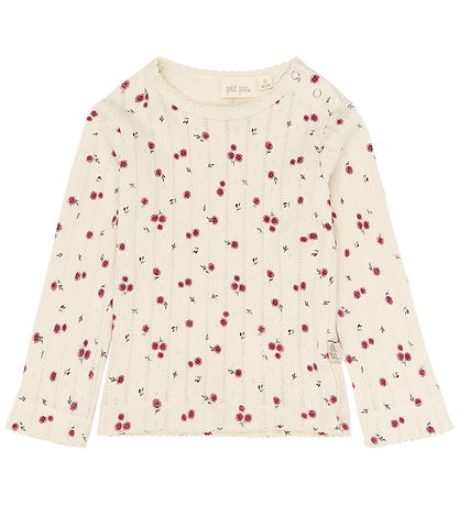 Petit Piao Bluse - PpGracie Pointelle - Eggnog Rosehip Aop