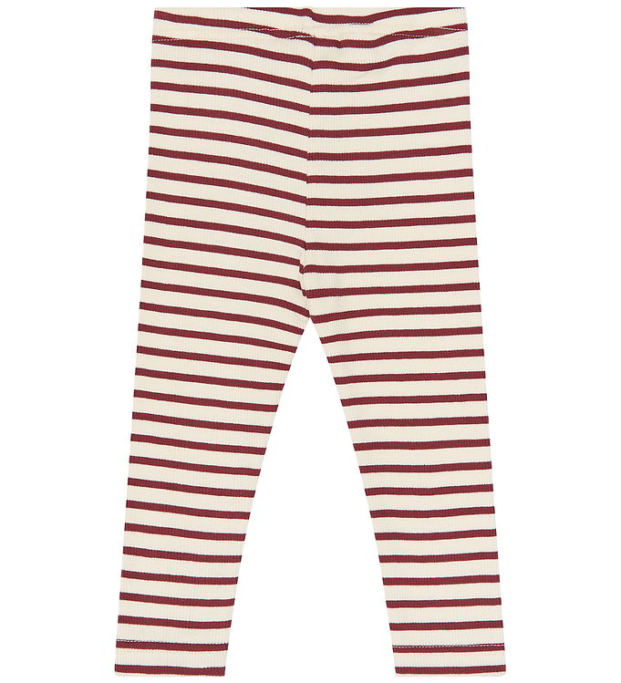 Petit Piao Leggings - Rib - Bomuld/Modal - PpSky - Syrah striped
