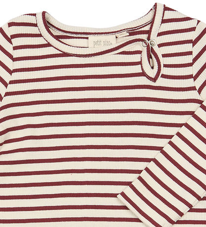 Petit Piao Kjole - Rib - PpSky - Syrah Striped