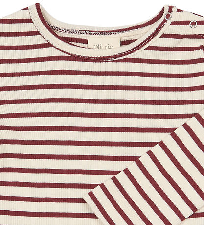 Petit Piao Bluse - Rib - PpSky - Syrah Striped