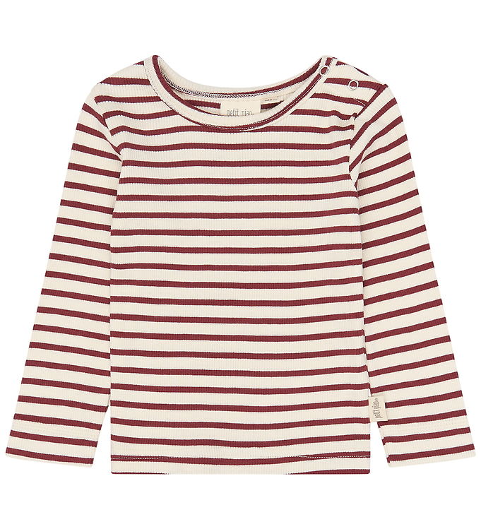 Petit Piao Bluse - Rib - PpSky - Syrah Striped