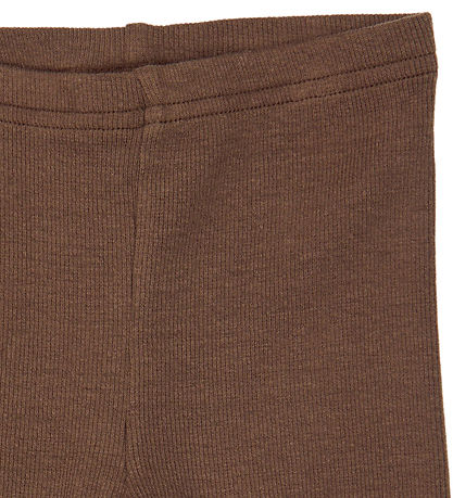 Petit Piao Leggings - Rib - Bomuld/Modal - PpStone - Chestnut