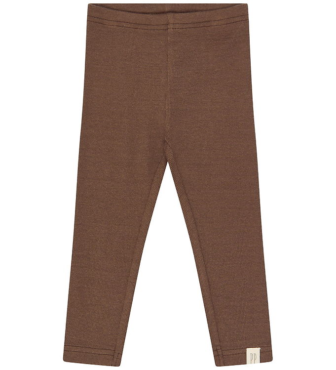 Petit Piao Leggings - Rib - Bomuld/Modal - PpStone - Chestnut