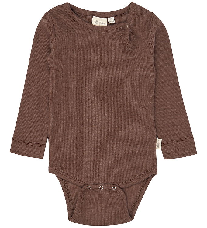 Petit Piao Body l/æ - Rib - Bomuld/Modal - PpStone - Chestnut