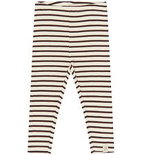 Petit Piao Leggings - Rib - PpSky - Chestnut Striped