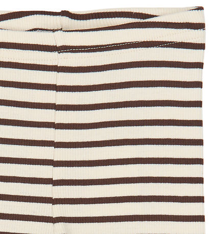 Petit Piao Leggings - Rib - PpSky - Chestnut Striped