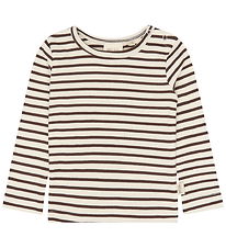 Petit Piao Bluse - Rib - PpSky - Chestnut Striped