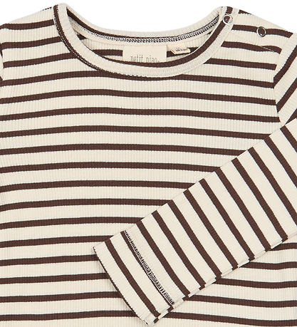 Petit Piao Bluse - Rib - PpSky - Chestnut Striped