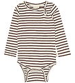 Petit Piao Body l/æ - rib - PpSky - Chestnut Striped