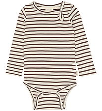 Petit Piao Body l/æ - rib - PpSky - Chestnut Striped