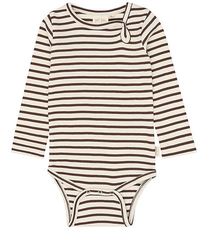 Petit Piao Body l/æ - rib - PpSky - Chestnut Striped