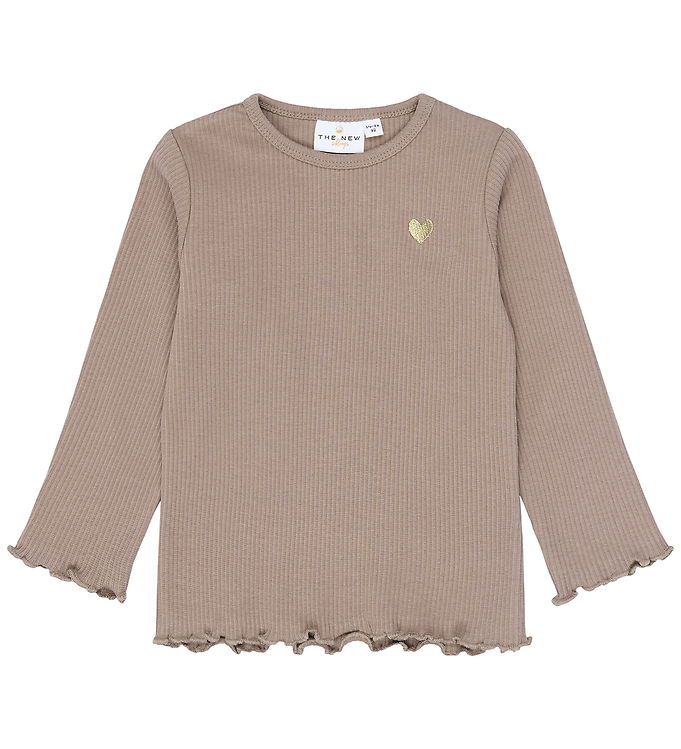 The New Siblings Bluse - Rib - TnstYania - Taupe Gray TN