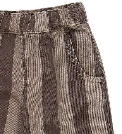 The New Siblings Bukser - Baggy - TnstYlas - Taupe Gray Striped 