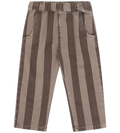 The New Siblings Bukser - Baggy - TnstYlas - Taupe Gray Striped 
