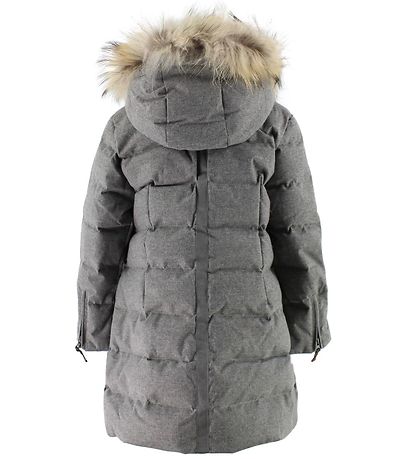 Ver de Terre Dunfrakke m. Pels - Gråmeleret Ver de Terre Dunfrakke m. Pels - Gråmeleret