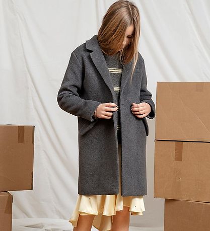 Designers Remix Frakke - Uld - Hardy - Mørk Gråmeleret