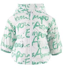 Emporio Armani Sommerjakke - Hvid/Grøn m. Logo Emporio Armani Sommerjakke - Hvid/Grøn m. Logo