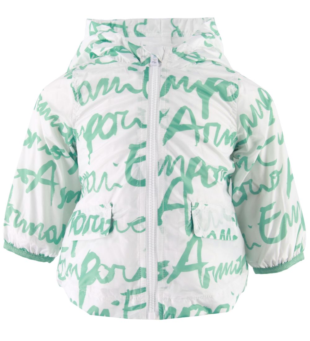 Emporio Armani Jacke – Weiß/Grün m. Logo - Emporio Armani - 2 Jahre (92) - Übergangsjacken