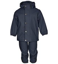 En Fant Rainwear w. Suspenders - PU - Blue Night En Fant Rainwear w. Suspenders - PU - Blue Night