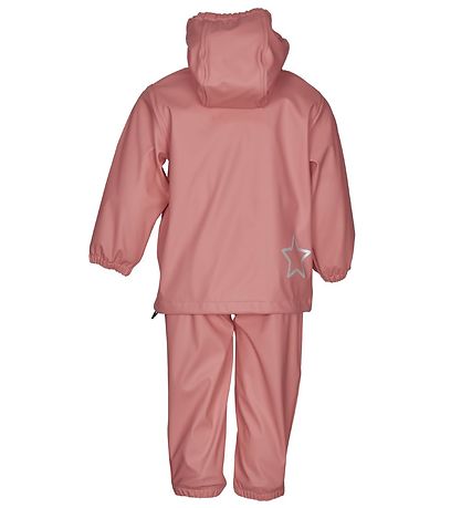 En Fant Regntøy m. Seler - PU - Gammel Rose