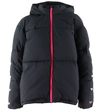 Emporio Armani Dynejakke - Sort m. Hvid/Pink Emporio Armani Dynejakke - Sort m. Hvid/Pink