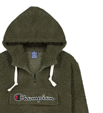 Champion Fashion Hættetrøje - Plys - Half Zip-Up - Grøn