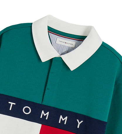 Tommy Hilfiger Bluse - Heritage Flag - Groovy GreenGreen