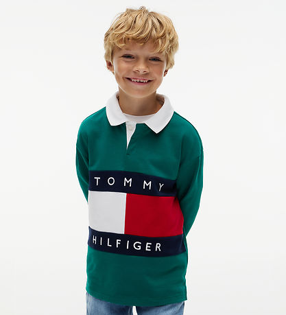 Tommy Hilfiger Bluse - Heritage Flag - Groovy GreenGreen