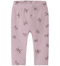 Name It Leggings - Rib - NbfRulies - Mauve Shadows