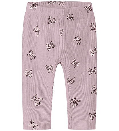 Name It Leggings - Rib - NbfRulies - Mauve Shadows