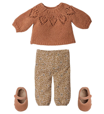 Maileg Bamse - Kanin m. Bukser/Strikket Bluse - Str. 3 - Classic