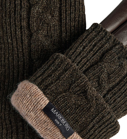 Markberg Handsker - HellyMGB - Strik - Dark Brown