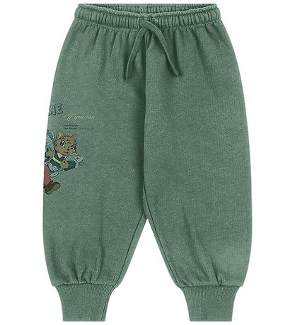 Konges Sløjd Sweatpants - Lou - Granite Green m. Print