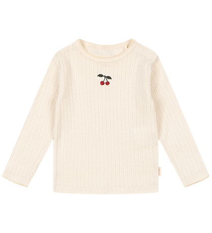 Konges Sløjd Bluse - Minnie - White Smoke m. Hulmønster
