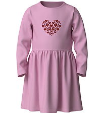 Name It Kjole - NmfViparty - Full Blooming Pink/Heart