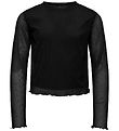 Kids Only Bluse - Mesh - KogJada - Black/DTM Rhinestones